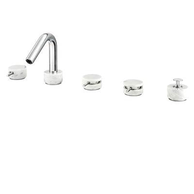 Aquabrass - Clo6 Marmo 5Pc Deckmount Tub Filler With Handshower - White