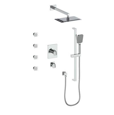 Vogt SET.AU.141.810.CC- Antau Thermostatic Shower Set with Exposed Body Jets 3/4' Chrome