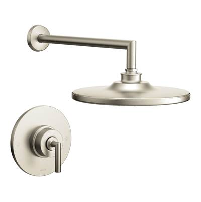 Moen TS22002BN- Arris Posi-Temp Pressure Balancing Modern Shower Trim Kit with 10-Inch Rainshower, Valve Required, Brushed Nickel