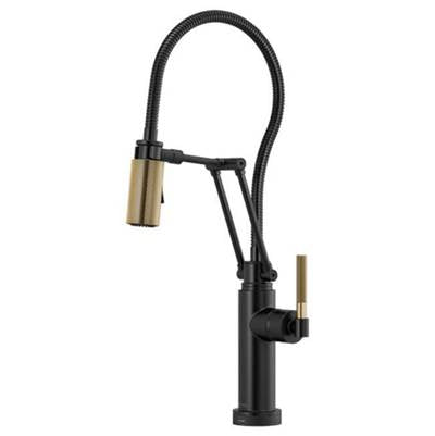 Brizo 64143LF-BLGL- Smarttouch Articulating Faucet With Knurled Handle And Finis