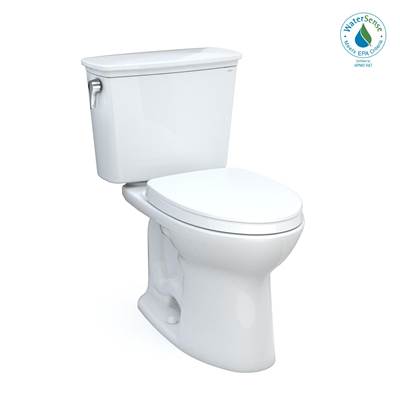 Toto MS786124CEFG#01- Toto Drake Transitional Two-Piece Elongated 1.28 Gpf Universal Height Tornado Flush Toilet With Cefiontect And Softclose Seat Washlet+ Ready Cotton White