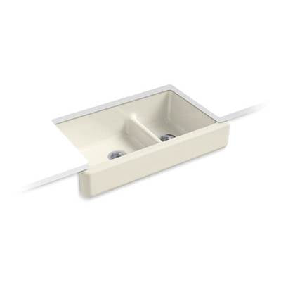 Kohler 6426-96- Whitehaven® 35-1/2'' x 21-9/16'' x 9-5/8'' Smart Divide® undermount double-bowl large/medium farmhouse kitchen sink | FaucetExpress.ca