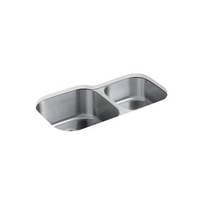 Kohler 3356-HCF-NA- Undertone® Preserve® 35-1/8'' x 20-1/8'' x 9-3/4'' Undermount extra large/medium double-bowl kitchen sink | FaucetExpress.ca