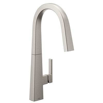 Moen S75005SRS- Nio One-Handle Pull-down Kitchen Faucet with Power Clean, Includes Secondary Finish Handle Option, Spot Resist Stainless - FaucetExpress.ca