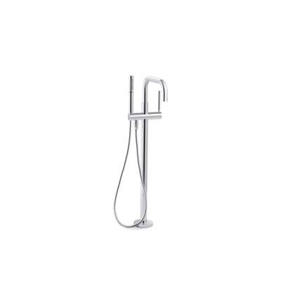 Kohler T97328-4-CP- Purist® floor-mount bath filler trim with handshower | FaucetExpress.ca