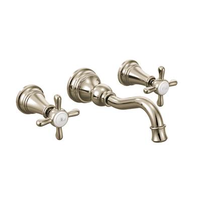 Moen TS42112NL- Weymouth Two-Handle High Arc Wall Mount Bathroom Faucet, Nickel