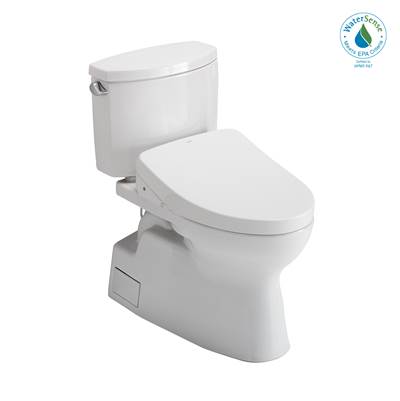 Toto MW4743046CEFGA#01- Toto Washlet+ Vespin Ii Two-Piece Elongated 1.28 Gpf Toilet With Auto Flush Washlet+ S500E Contemporary Bidet Seat Cotton White