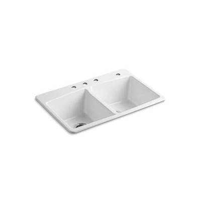 Kohler 5846-4-0- Brookfield 33'' x 22'' x 9-5/8'' top-mount double-equal kitchen sink | FaucetExpress.ca