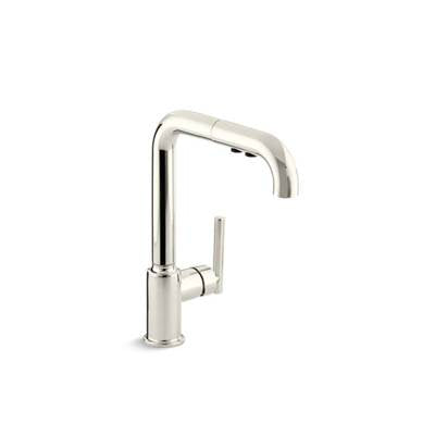 Kohler 7505-SN- Purist® single-hole kitchen sink faucet with 8'' pull-out spout | FaucetExpress.ca