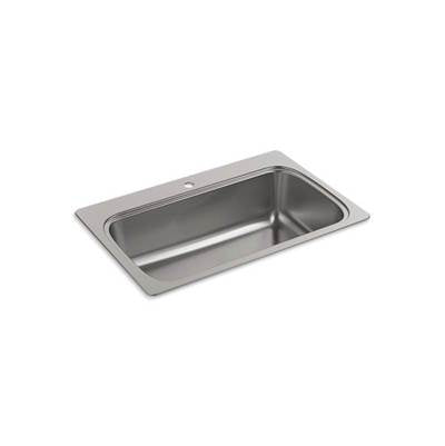 Kohler 20060-1-NA- Verse 33'' x 22'' x 9-5/16'' top-mount single-bowl kitchen sink with single faucet hole | FaucetExpress.ca