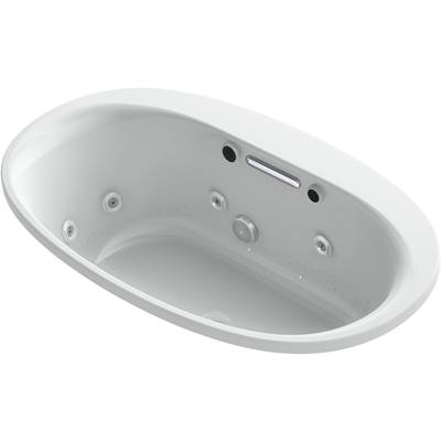 Kohler 5714-XHGH-95- Underscore Oval 60-in X 36-in Heated Bubblemassage Air Bath With Whirlpool, Center Drain | FaucetExpress.ca