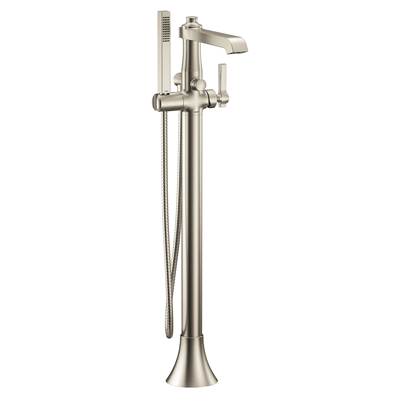 Moen S931BN- Flara One-Handle Freestanding Floor Mount Tub Filler with Handshower, Brushed Nickel