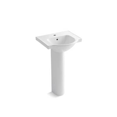 Kohler 5265-1-0- Veer 21'' pedestal bathroom sink with single faucet hole | FaucetExpress.ca