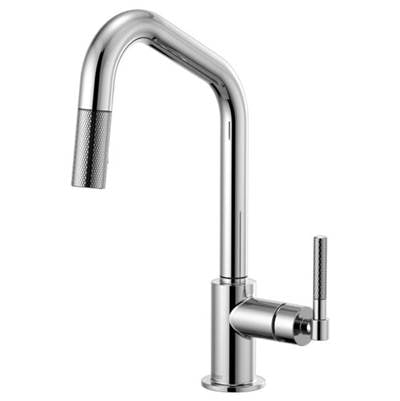 Brizo 63063LF-PC- Angled Spout Pull-Down, Knurled Handle | FaucetExpress.ca
