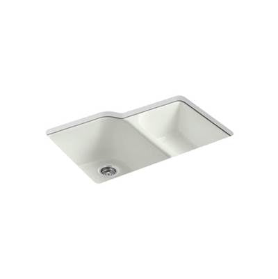 Kohler 5931-4U-NY- Executive Chef 33'' x 22'' x 10-5/8'' Undermount large/medium, high/low double-bowl kitchen sink with 4 oversize faucet holes | FaucetExpress.ca