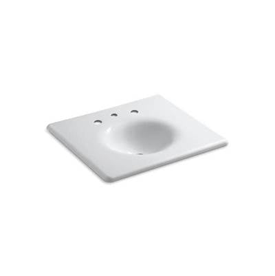 Kohler 3048-8-0- Iron/Impressions® 25'' vanity-top bathroom sink with 8'' widespread faucet holes | FaucetExpress.ca