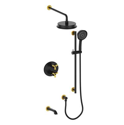 Vogt SET.Z3.320.310.GB- Zehn 3-Way Thermostatic Set Matte Gold Matte Black