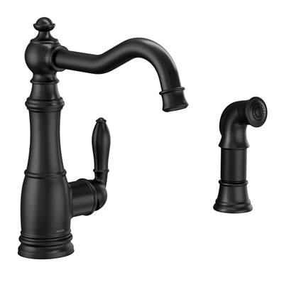 Moen S72101BL- Weymouth Matte Black One-Handle High Arc Kitchen Faucet