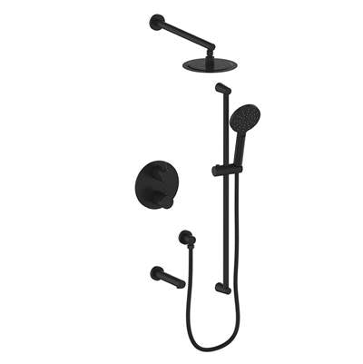 Vogt SET.WL.320.318.MB- Worgl 3-Way Thermostatic Shower Set - 8' Ceiling Arm Matte Black