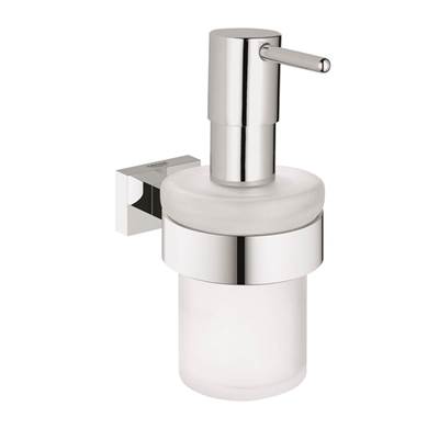 Grohe 40756001- Essentials Cube Soap Dispenser with Holder | FaucetExpress.ca