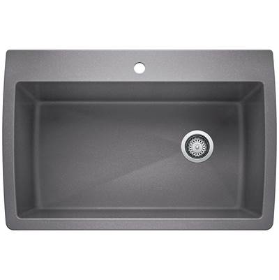 Blanco 401665- DIAMOND Super Single Sink, SILGRANIT®, Metallic Gray | FaucetExpress.ca
