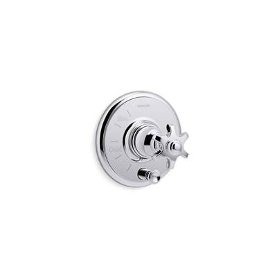 Kohler T72768-3M-CP- Artifacts® Rite-Temp(R) pressure-balancing valve trim with push-button diverter and prong handle | FaucetExpress.ca