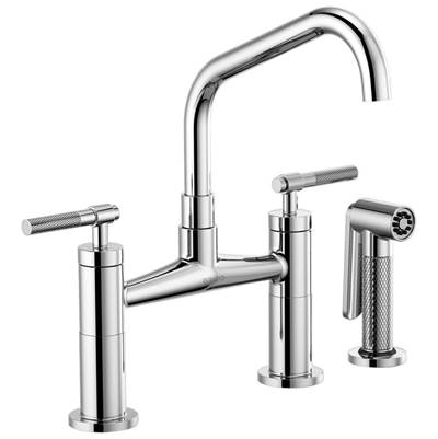 Brizo 62563LF-PC- Angled Spout Bridge, Knurled Handle | FaucetExpress.ca