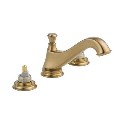 Delta 3595LF-CZMPU-LHP- 2H Wide Spread Lav - Low Arc Spout W/ Metal Pop-Up | FaucetExpress.ca