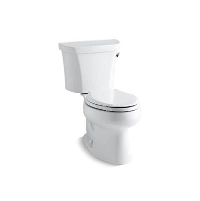 Kohler 3998-RZ-0- Wellworth® Two-piece elongated 1.28 gpf toilet with right-hand trip lever, tank cover locks, and insulated tank | FaucetExpress.ca