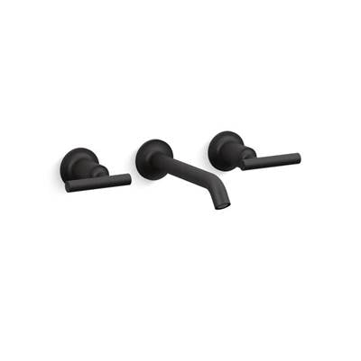 Kohler T14413-4-BL- Purist® Widespread wall-mount bathroom sink faucet trim with 6-1/4'' spout and lever handles, requires valve | FaucetExpress.ca