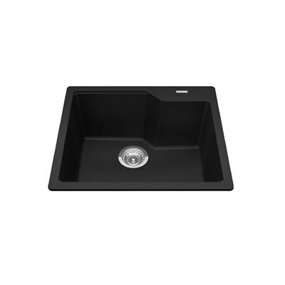 Kindred MGSM2022-9MBK- Granite Series 22.06-in LR x 19.69-in FB Drop In Single Bowl Granite Kitchen Sink in Matte Black