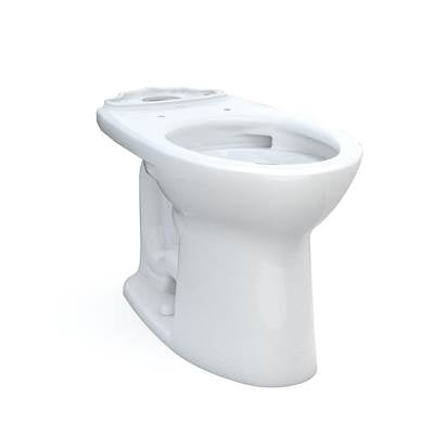 Toto C776CEFG.10#01- Toto Drake Elongated Universal Height Tornado Flush Toilet Bowl With 10 Inch Rough-In And Cefiontect Cotton White