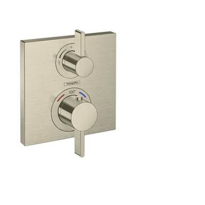 Hansgrohe 15714821- Square Thermostatic Trim With Volume Control And Diverter - FaucetExpress.ca