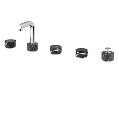 Aquabrass - Ur06 Marmo-Urban 5Pc Deckmount Tub Filler With Handshower-Black