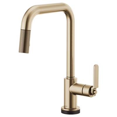 Brizo 64054LF-GL- Square Spout Pull-Down With Smarttouch, Industrial Handle | FaucetExpress.ca