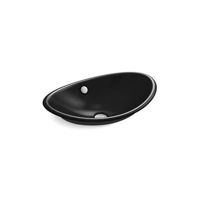Kohler 5403-P5-7- Iron Plains® Oval Wading Pool® Vessel bathroom sink with Iron Black painted underside | FaucetExpress.ca
