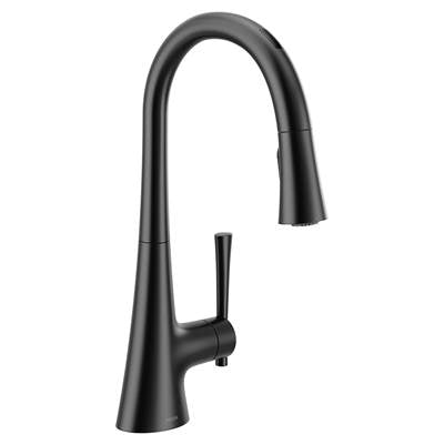 Moen 9126EVBL- Kurv Smart Faucet Touchless Pull Down Sprayer Kitchen Faucet With Voice Control And Power Boost, Matte Black