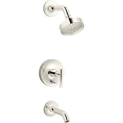 Kohler T14420-4G-SN- Purist® Rite-Temp® bath and shower trim with lever handle and 1.75 gpm showerhead | FaucetExpress.ca