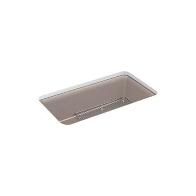 Kohler 8206-CM3- Cairn® 33-1/2'' x 18-5/16'' x 10-1/8'' Neoroc® undermount single-bowl kitchen sink with rack | FaucetExpress.ca