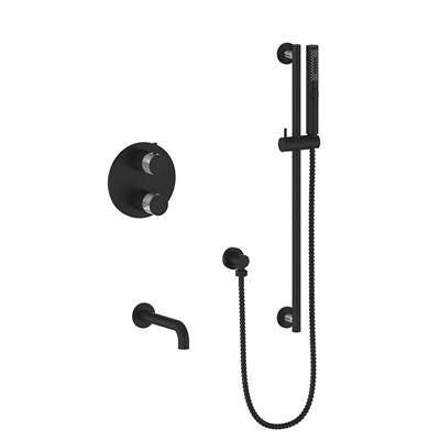 Vogt SET.DA.220.500.CB- Drava 2-Way Thermostatic Set - Handheld and Spout Chrome Matte Black