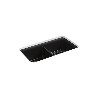 Kohler 8199-CM1- Cairn® 33-1/2'' x 18-5/16'' x 10-1/8'' Neoroc® undermount double-equal kitchen sink with rack | FaucetExpress.ca