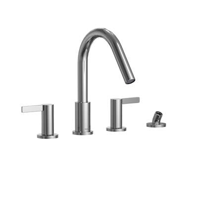 Toto TBG11202UA#CP- Toto Gf Two Lever Handle Deck-Mount Roman Tub Filler Trim With Handshower Polished Chrome