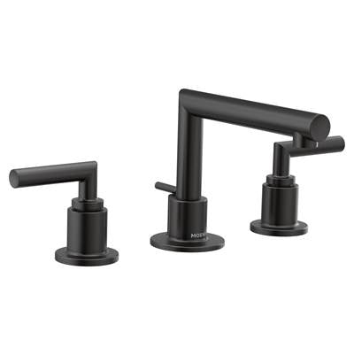 Moen TS43002BL- Arris Two-Handle Modern 8 in. Widespread Bathroom Faucet Trim Kit, Valve Required, Matte Black