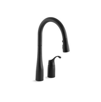 Kohler 647-BL- Simplice® two-hole kitchen sink faucet with 16-1/8'' pull-down swing spout, DockNetik magnetic docking system, and a 3-function spray | FaucetExpress.ca