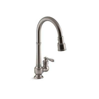 Kohler 99260-VS- Artifacts® single-hole kitchen sink faucet with 17-5/8'' pull-down spout, DockNetik magnetic docking system, and 3-function sprayhead | FaucetExpress.ca