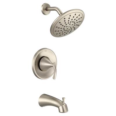 Moen T2843EPBN- Glyde Posi-Temp Rain Shower 1-Handle Tub and Shower Faucet Trim Kit in Brushed Nickel (Valve Not Included)