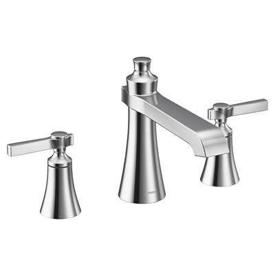 Moen TS926- Flara 2-Handle Deck Mount Lever Handle Roman Tub Faucet Trim Kit, Valve Required, Chrome