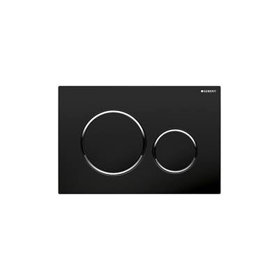 Geberit 115.882.14.1- Geberit actuator plate Sigma20 for dual flush: black matt coated, easy-to-clean coated, bright chrome-plated | FaucetExpress.ca