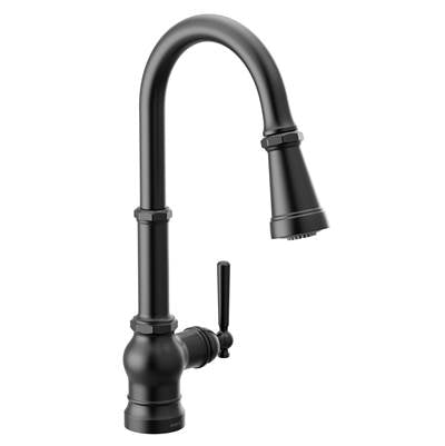 Moen S72003BL- Paterson Single-Handle Pull Down Sprayer Kitchen Faucet with Reflex and PowerBoost in Matte Black