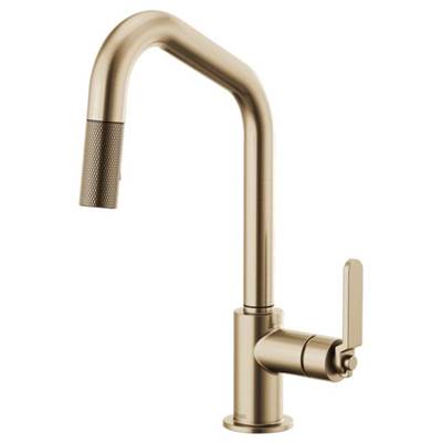 Brizo 63064LF-GL- Angled Spout Pull-Down, Industrial Handle | FaucetExpress.ca